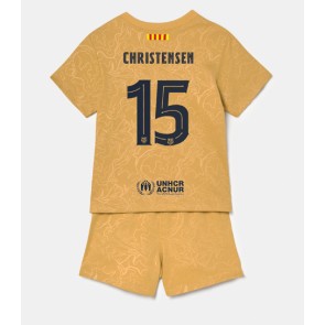 Barcelona Andreas Christensen #15 babykläder Bortatröja barn 2022-23 Korta ärmar (+ Korta byxor)